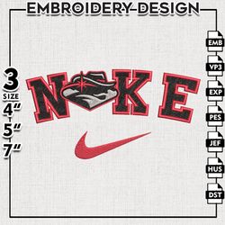 Nike UNLV Rebel Embroidery Designs, NCAA Embroidery Files, UNLV Rebel, Machine Embroidery Files