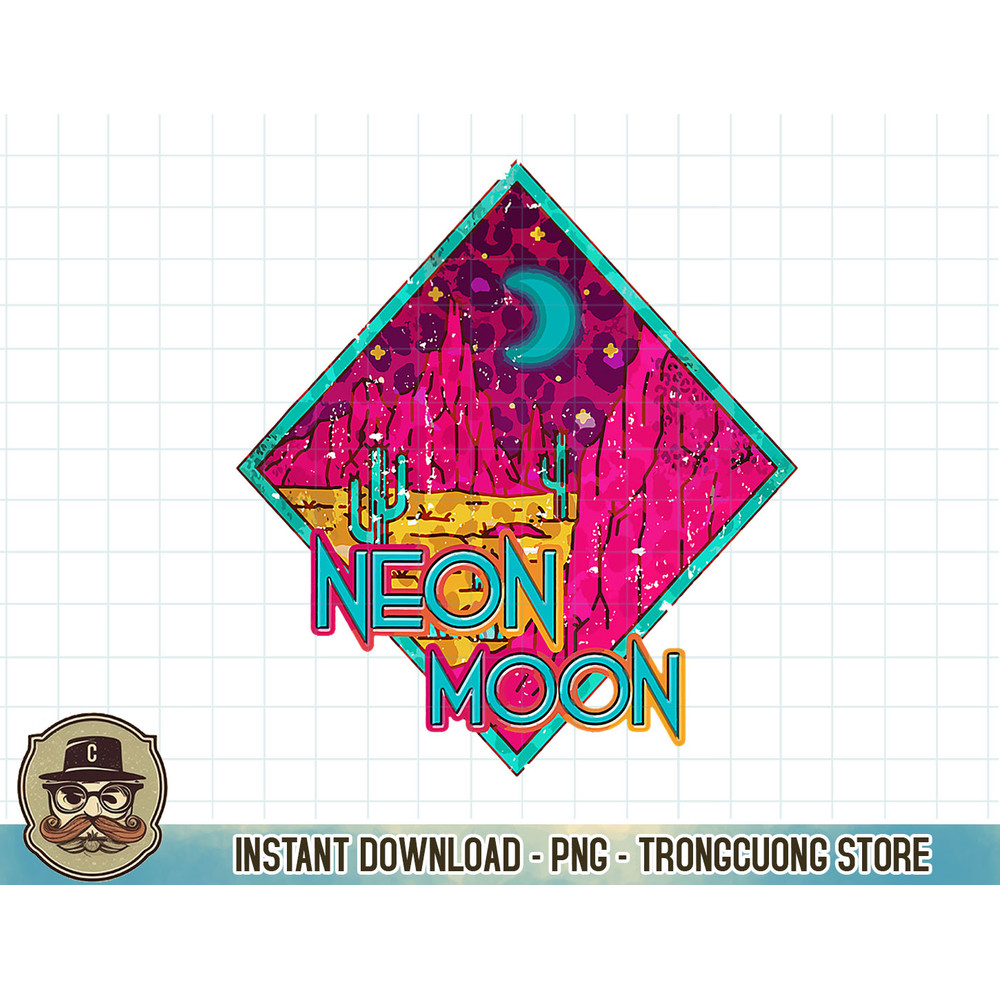 Retro Neon-Moon Pink Western Country Music 80s 90 Cactus T-Shirt copy.jpg