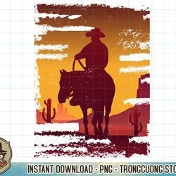 saddle western cowboy t-shirt retro vintage western sunset copy png sublimation