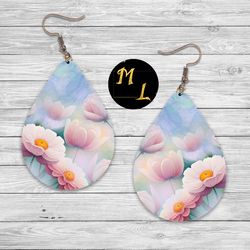 flowers earrings sublimation , teardrop sublimation design,flowers sublimation design