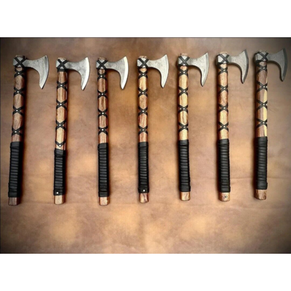 TheUltimateVikingCollectionLotof7HandmadeForgedRagnarAxeLothbrokBattleHatchets 1png