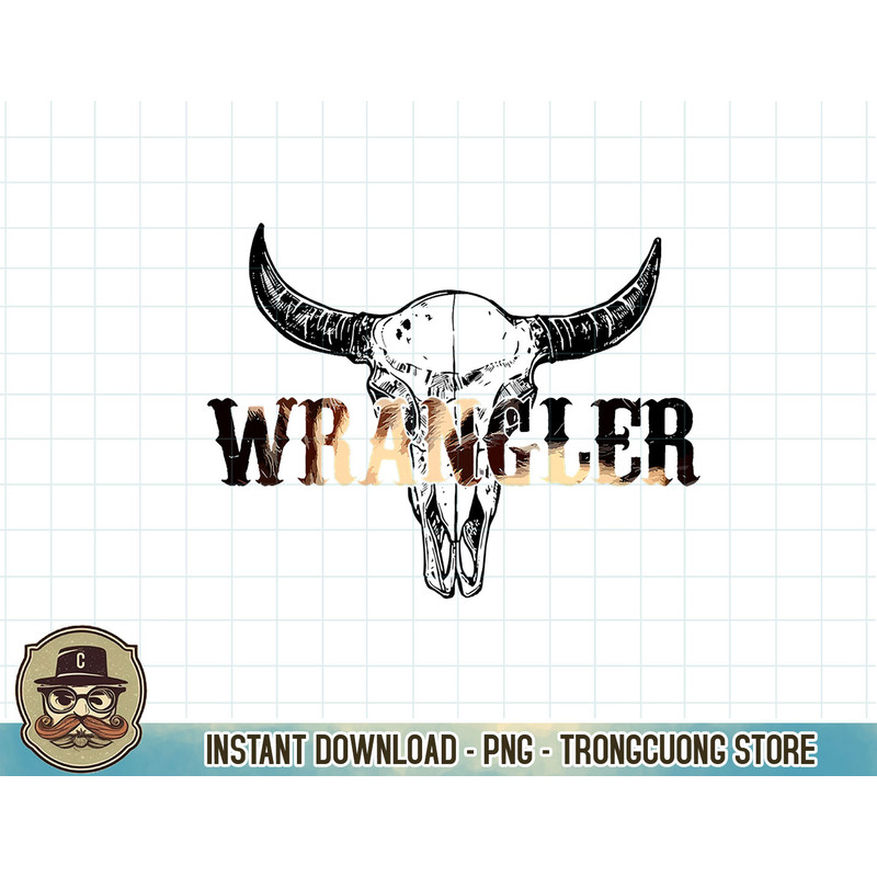 Vintage Rodeo Wrangler Western Cow Skull, Leopard Bull T-Shirt copy.jpg