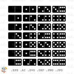 dominoes svg silhouette stencil templates dxf clipart png cricut files