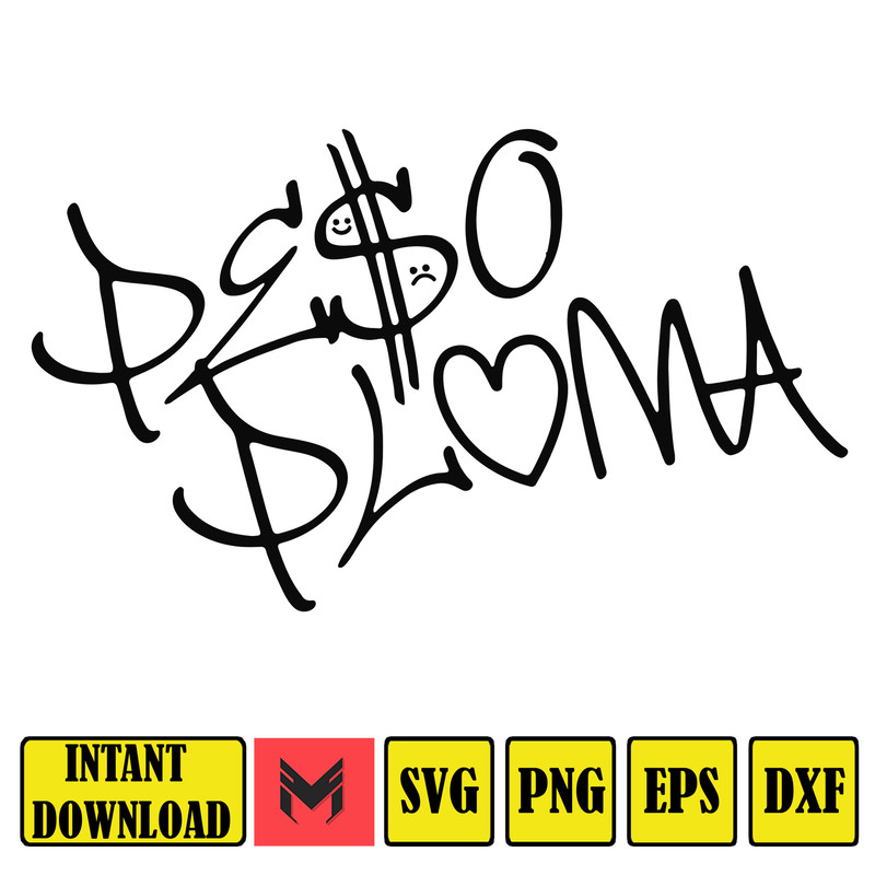 Peso Pluma SVG, Cutting File, Digital Clipart, Great for Viny Decals, Stickers, T-Shirts, Mugs & More! Signature SVG Design1.jpg