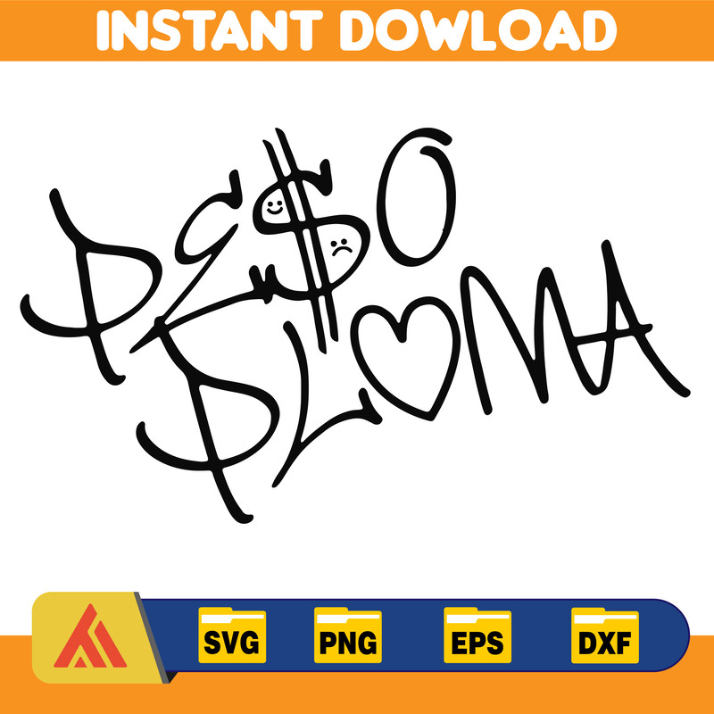 Peso Pluma SVG, Cutting File, Digital Clipart, Great for Viny Decals, Stickers, T-Shirts, Mugs & More! Signature SVG Design1.jpg