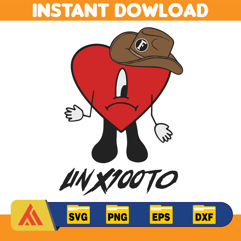 Un x100To New Album Svg, Bad Bunny Grupo Frontera Svg, Bad Bunny Svg, Sad Heart Svg, Trendy Music Svg, Instant Download.jpg