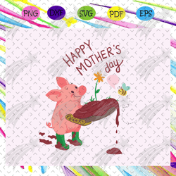 happy mothers day svg, mothers day svg, mom pig, baby pigs svg, happy mothers day, mothers day gift, cute pigs svg, cute