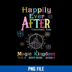 happily ever after comeback tour magic kingdom png, disney castle png digital file