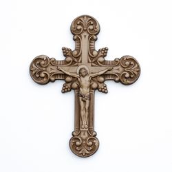 st. benedict's cross wood carving | crucifixion of jesus wood carving | wooden christian wall crucifix