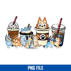 bluey mom coffee png, bluey coffee cups png, bluey png, cartoon png digital file