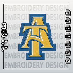 North Carolina AT Aggies  Embroidery Designs, NCAA Logo Embroidery Files, NCAA North Carolin, Machine Embroidery Pattern