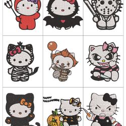 Collection HELLO KITTY HALLOWEEN HORROR KITTY Embroidery Machine Designs PES JEF HUS DST EXP VIP XXX