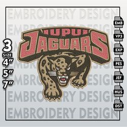 IUPUI Jaguars  Embroidery Designs, NCAA Logo Embroidery Files, NCAA IUPUI, Machine Embroidery Pattern