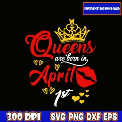 queens are born in april crown instant download, cake topper png, birthday png, birthday queen png, birthday girl png