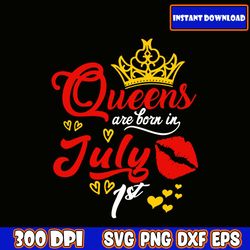 queens are born in july 1st crown instant download, cake topper png, birthday png, birthday queen png files