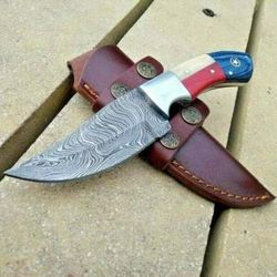 Texas-Sized Durability: Hand Forged Damascus Steel Hunting Knife with Texas Flag Design