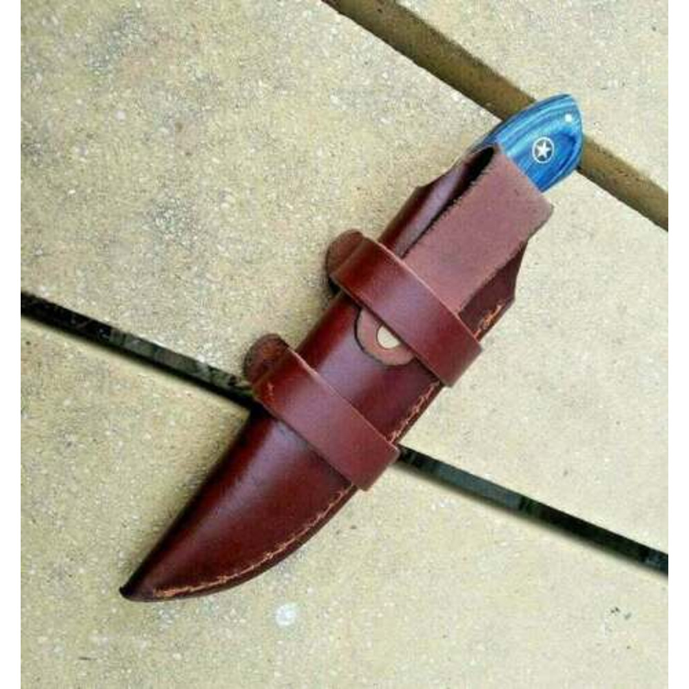 TexasSizedDurabilityHandForgedDamascusSteelHuntingKnifewithTexasFlagDesign 6jpg