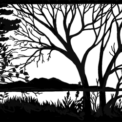 big pano hunter with dog dxf file lazer cut