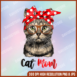 cat mom happy mothers day for cat lovers family matching png, cat mom png, cat mom messy bun png, png high quality, png