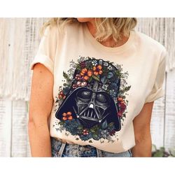 star wars darth vader face interleaved floral shirt/ star wars celebration / may the 4th be with you / galaxy's edge / s