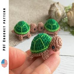 Crochet baby turtle pattern, amigurumi tiny animal, Toys crochet patterns