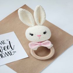 CROCHET PATTERN bunny baby rattle, Easy crochet baby rattle PDF, Bunny or rabbit rattle tutorial, Amigurumi animals