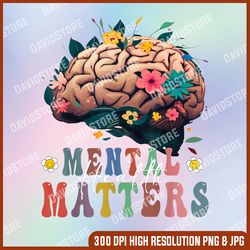 mental health matters brain illness awareness vintage groovy png, mental health png, mental health matters png, png high