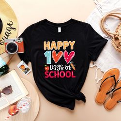 100 days of school tee, happy 100 day of school shirt, teacher gifts tee, teacher appreciation top, back to school shirt