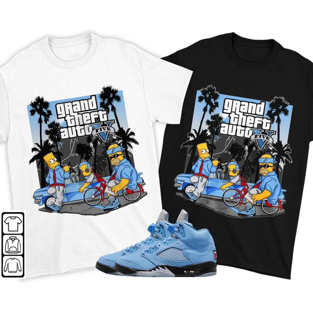 Back Bull Unisex Sneaker Shirt, Retro University Blue 5s Tee, Jordan 5 University Blue T-Shirt