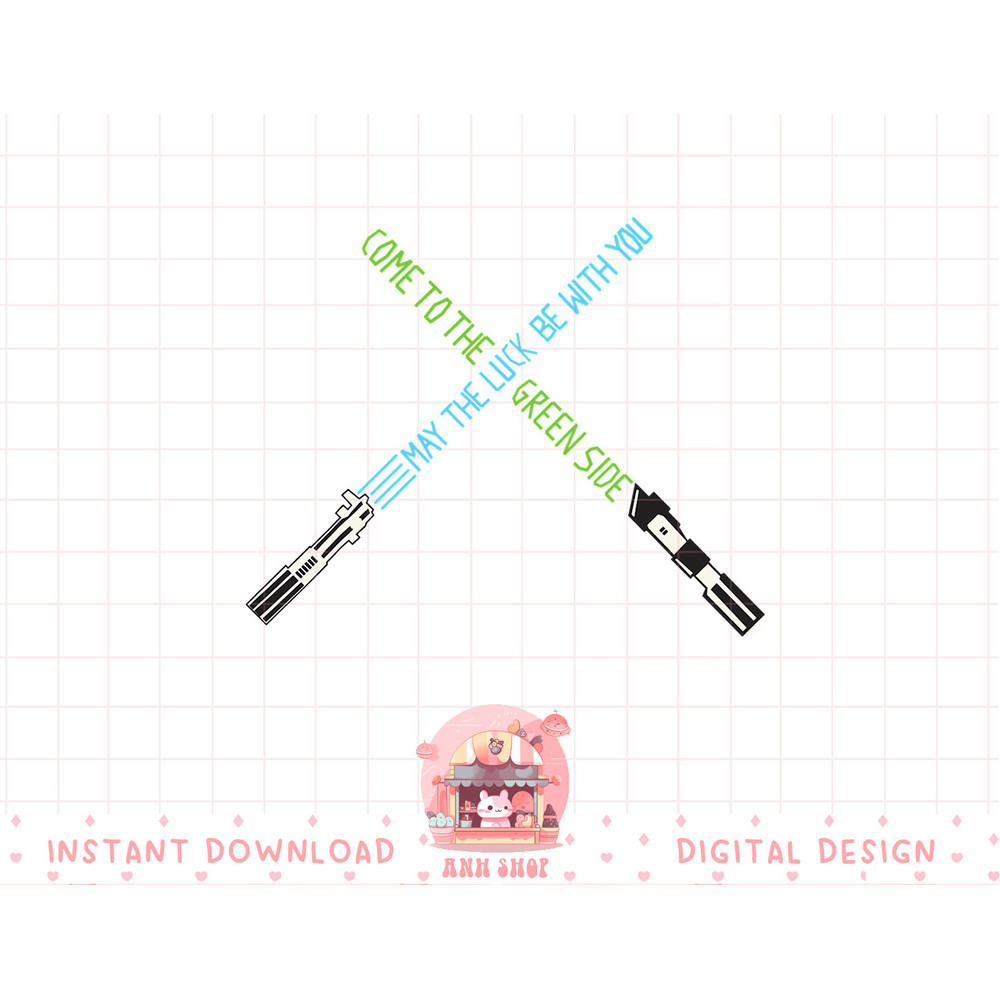 Star Wars Dueling Lightsabers Green Side St. Patrick's Day T-Shirt copy.jpg