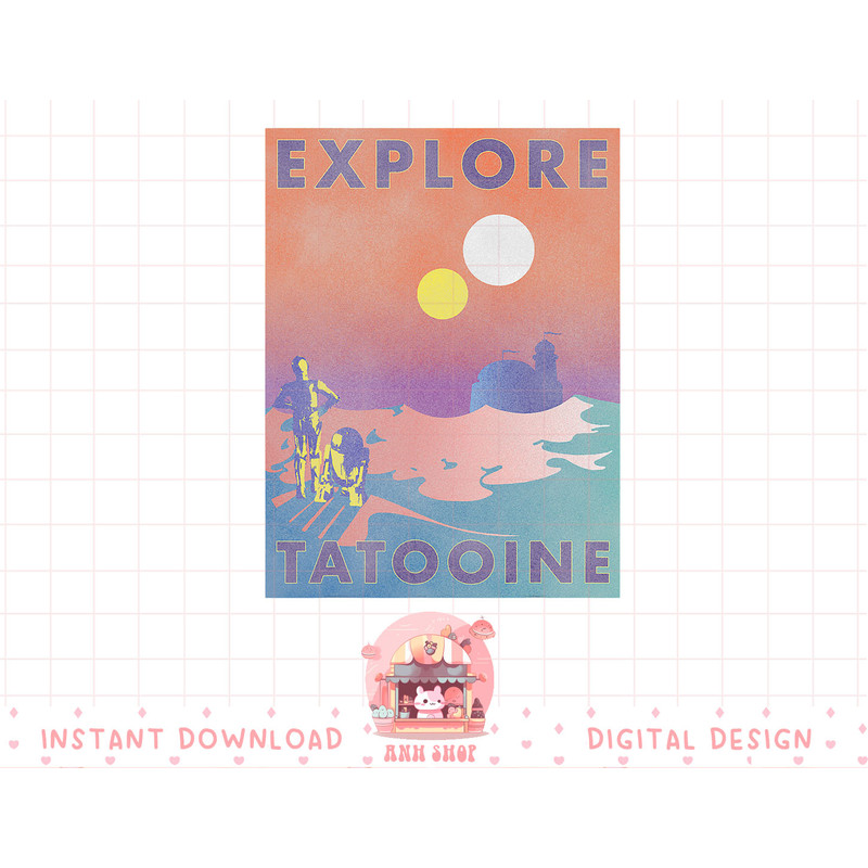 Star Wars Explore Tatooine Faded Retro C-3PO & R2-D2 Poster T-Shirt copy.jpg