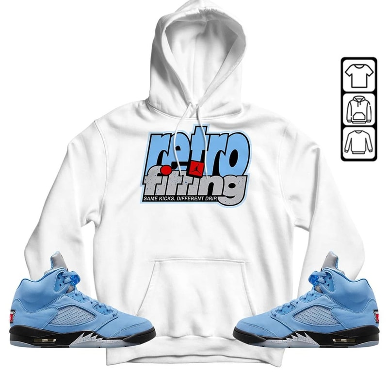 Retrofitting Got Em Unisex Sneaker Shirt, Retro University Blue 5s Tee, Jordan 5 University Blue T-Shirt, Hoodie