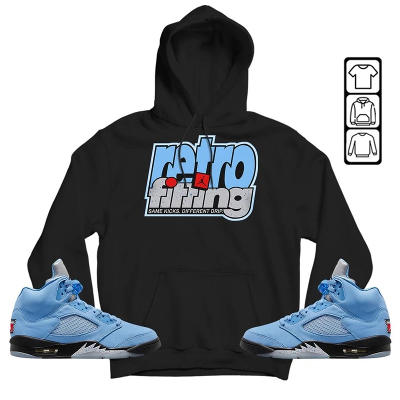 Retrofitting Got Em Unisex Sneaker Shirt, Retro University Blue 5s Tee, Jordan 5 University Blue T-Shirt, Hoodie