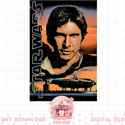 star wars han solo millennium falcon retro poster png