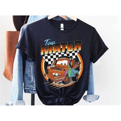 retro 90s tow mater checkerboard racing shirt / disney cars t-shirt / magic kingdom park / walt disney world shirt / dis