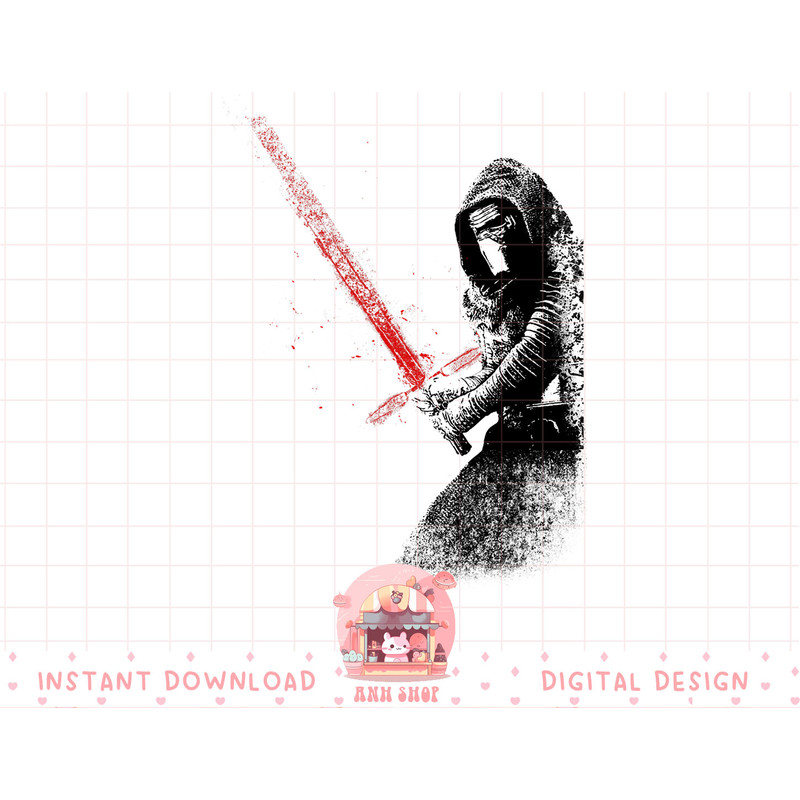 Star Wars Kylo Ren Red Lightsaber Faded Portrait T-Shirt copy.jpg