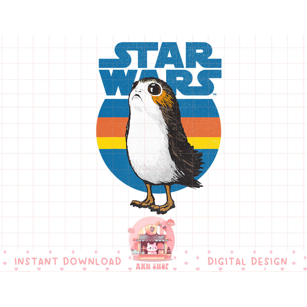 Star Wars Last Jedi Porg Retro Stripes Logo Graphic T-Shirt T-Shirt copy.jpg