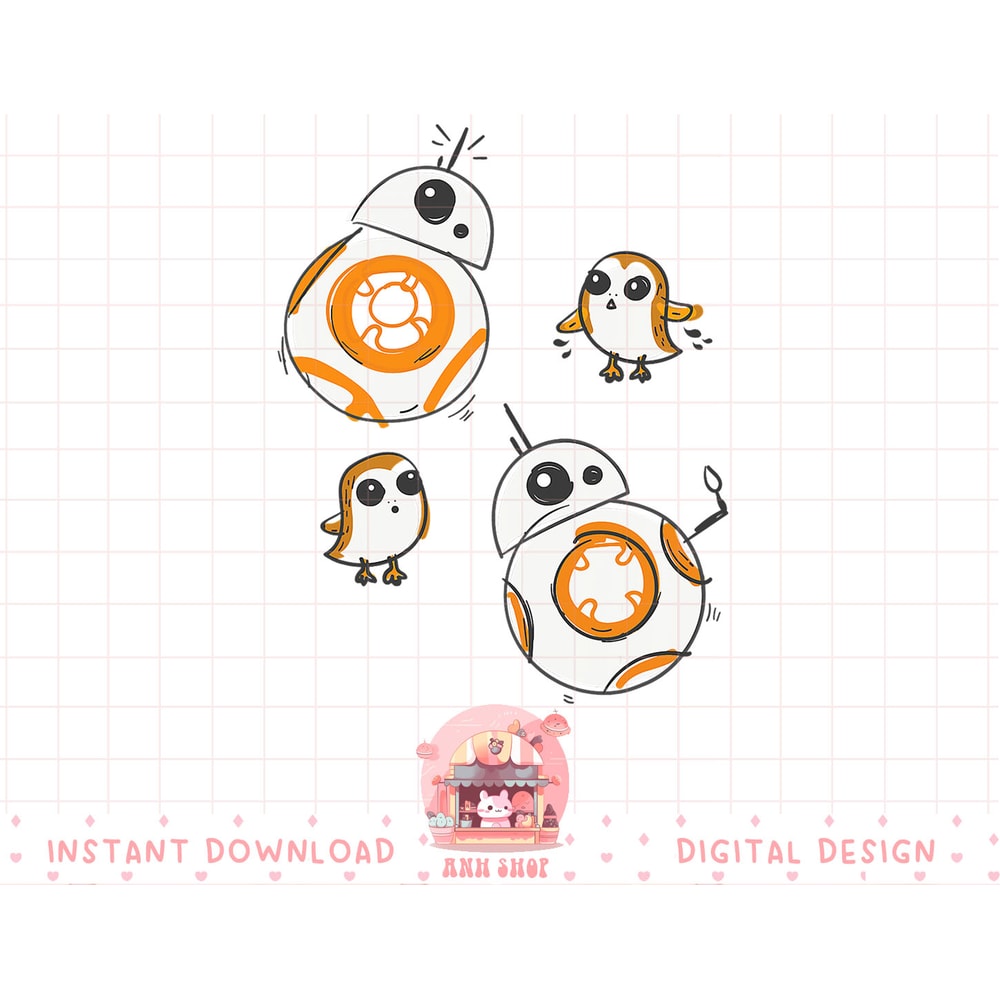 Star Wars Porg and BB-8 Doodle T-Shirt copy.jpg