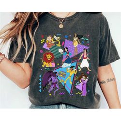 retro 90s disney characters shirt / powerline aladdin megara mulan pocahontas tee / disney birthday / walt disney world