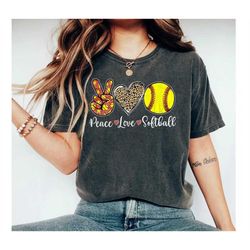 peace love softball t-shirt - funny peace shirt - sport lover apparel - gift for softball lover -printing ball outfit -i