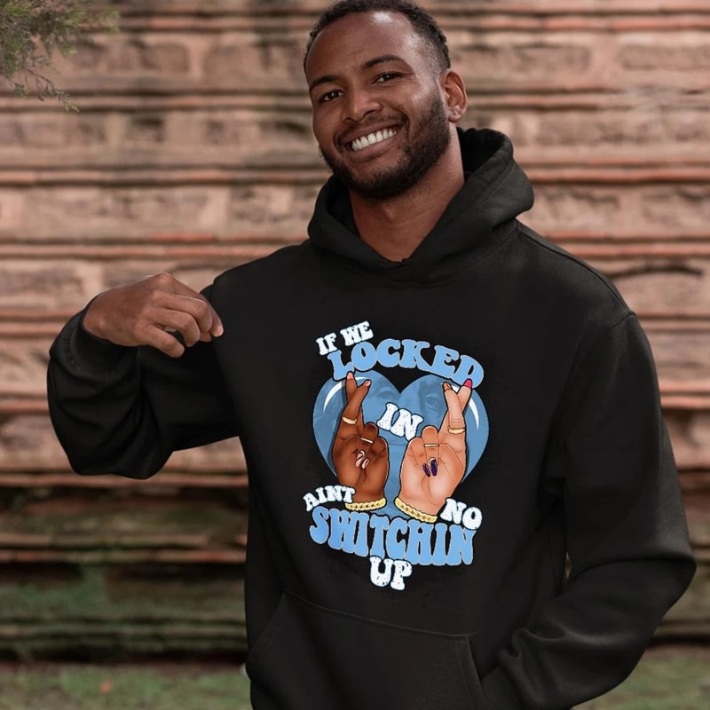 If We Locked In Unisex Sneaker Shirt, Retro University Blue 5s Tee, Jordan 5 University Blue T-Shirt, Hoodie, Tanktop