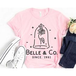 belle & co since 1991 enchanted rose shirt / beauty and the beast disney princess t-shirt / walt disney world / disneyla