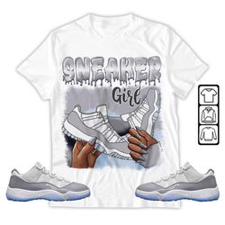 black fashion unisex sneaker shirt, cement grey 11s tee, jordan 11 low cement grey t-shirt, hoodie, tanktop, longslevees