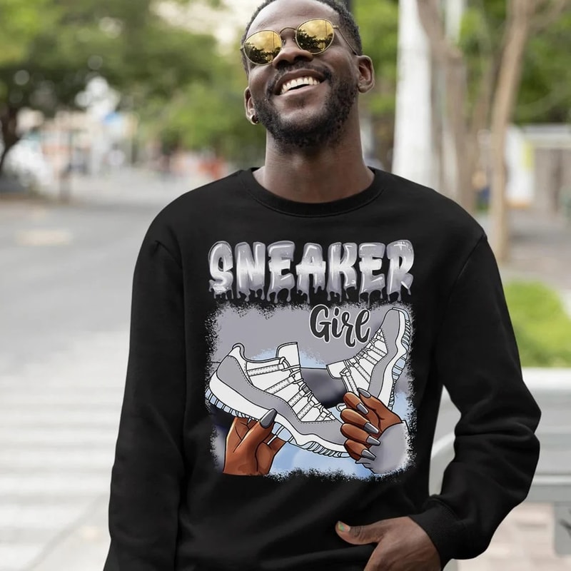 Black Fashion Unisex Sneaker Shirt, Cement Grey 11s Tee, Jordan 11 Low Cement Grey T-Shirt, Hoodie, Tanktop, Longslevees