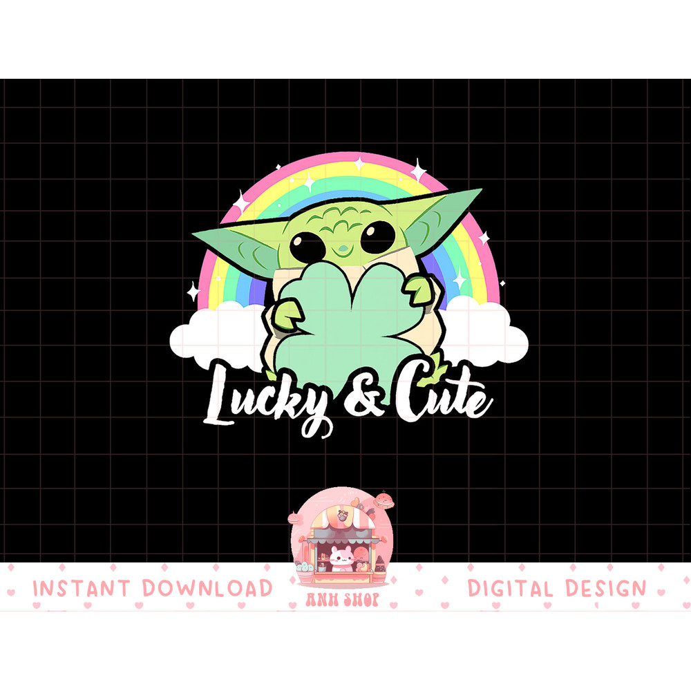 Star Wars St. Patrick's Day Grogu Rainbow Lucky & Cute T-Shirt copy.jpg