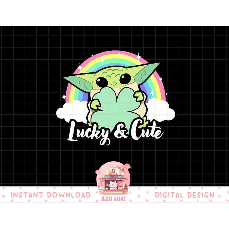 Star Wars St. Patrick's Day Grogu Rainbow Lucky & Cute T-Shirt copy.jpg