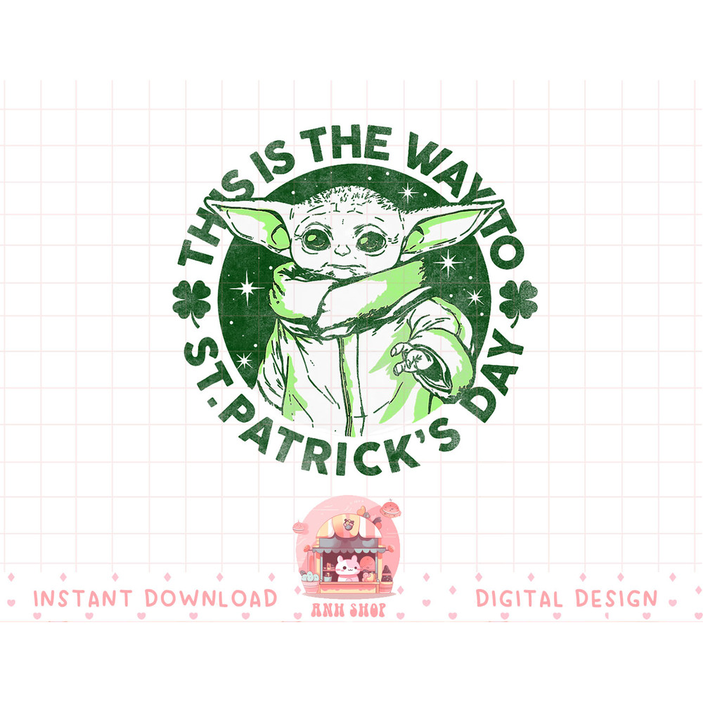 Star Wars St. Patrick's Day Grogu This Is The Way Circle T-Shirt copy.jpg