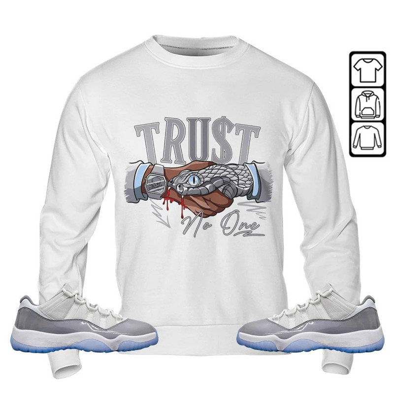 Snake Trust No One Unisex Sneaker Shirt, Cement Grey 11s Tee, Jordan 11 Low Cement Grey T-Shirt, Hoodie, Tanktop,