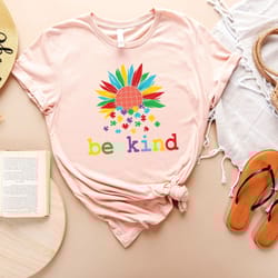 be kind clothes - autism support shirt - embrace diversity tee - colorful sunflower shirt - puzzle piece outfit - autism