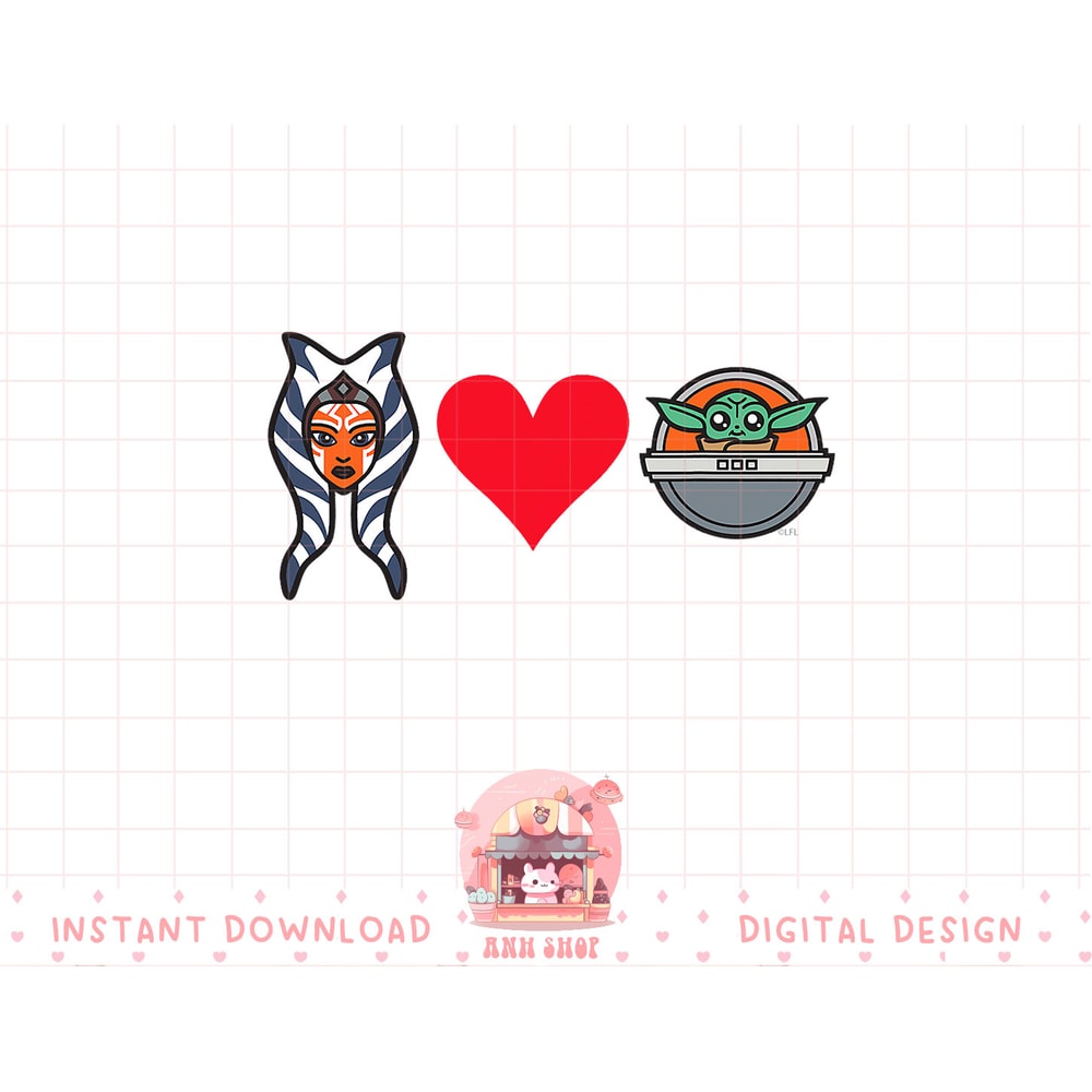 Star Wars The Mandalorian Ahsoka Tano Loves Grogu T-Shirt copy.jpg